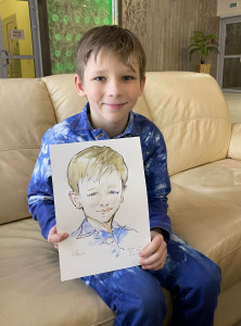 шарж по фототографии на мальчика в 