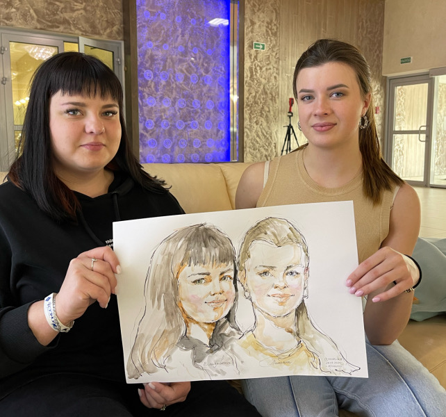 Как разделят рисунок две подруги, Михаил Шабалин, шаржист