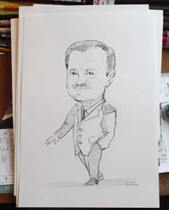 шарж по фото в Минске и Калининграде на полковника